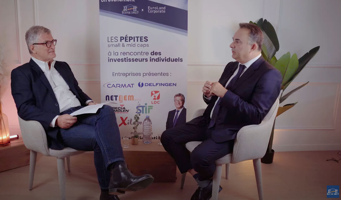 Interview de José Burgos, PDG de STIF, discutant des opportunités d'investissement pour les petites et moyennes entreprises lors de l'événement « Les Pépites Small & Mid Caps ».